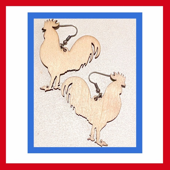 Trendy Lightweight Laser Cut Wooden Rooster NWT - Picture 4 of 6